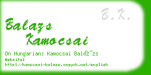 balazs kamocsai business card